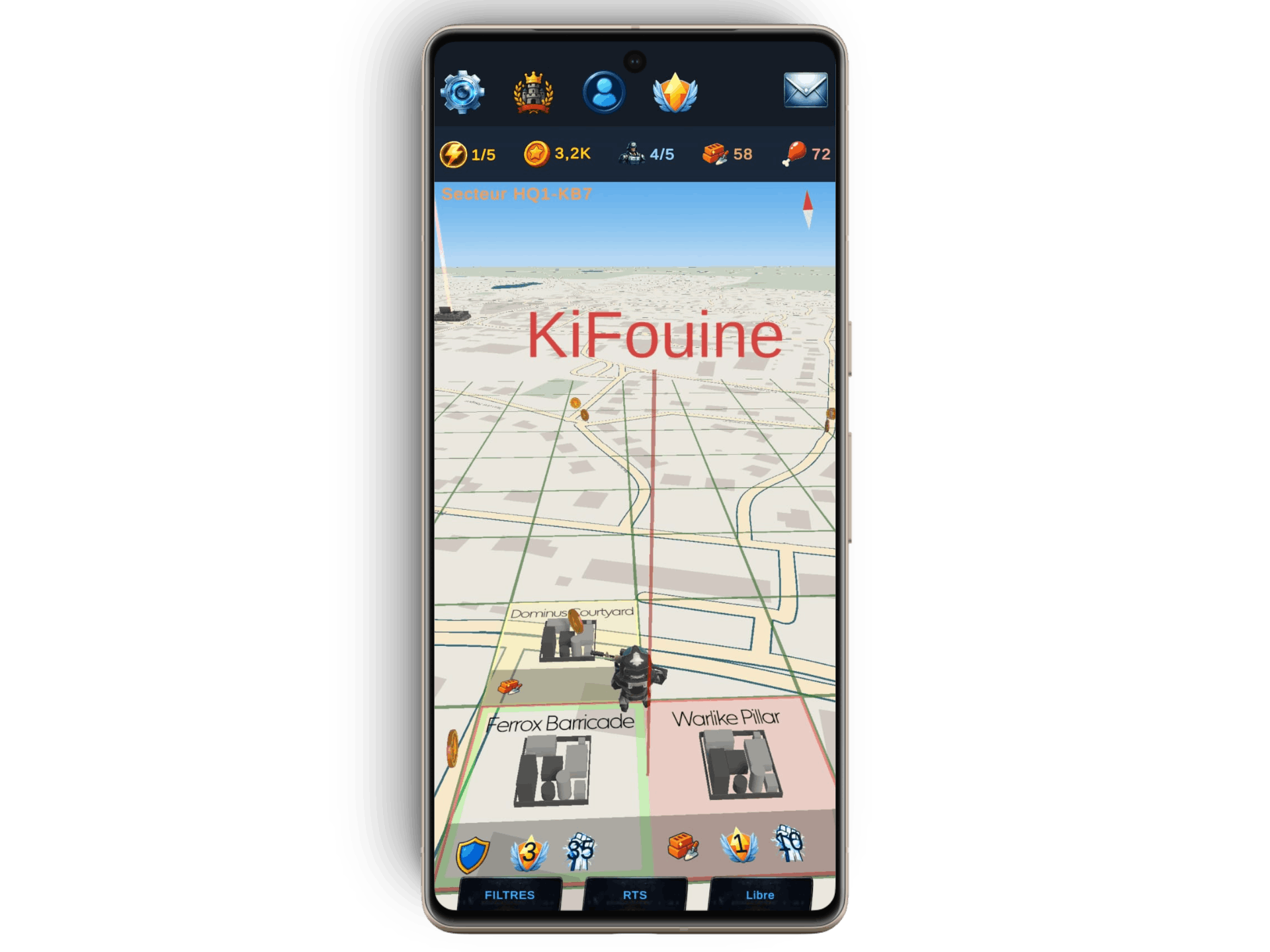 Vue carte 3D